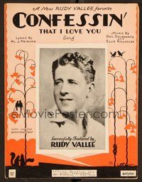 6z715 CONFESSIN' THAT I LOVE YOU sheet music '30 close-up photo of Rudy Vallee!