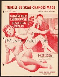 6z726 DESIGNING WOMAN sheet music '57 Gregory Peck, Dolores Gray, There'll Be Some Changes Made!