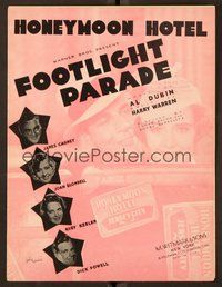 6z754 FOOTLIGHT PARADE sheet music '33 James Cagney, Joan Blondell, Ruby Keeler, Honeymoon Hotel!