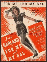 6z755 FOR ME & MY GAL sheet music '42 full-length image of dancer Judy Garland!