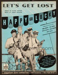6z782 HAPPY GO LUCKY sheet music '43 sexy redhead Mary Martin. Dick Powell, Let's Get Lost!