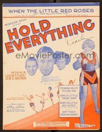 6z796 HOLD EVERYTHING sheet music '30 Brown, When the Little Red Roses Get the Blues for You!