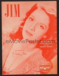 6z814 JIM sheet music '41 close-up image of pretty Dinah Shore!