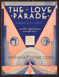 6z832 LOVE PARADE sheet music '29 Maurice Chevalier, Jeanette MacDonald, Dream Lover