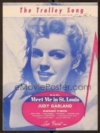 6z840 MEET ME IN ST. LOUIS sheet music '44 Judy Garland, classic musical, The Trolley Song!