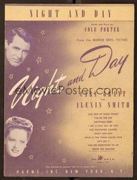 6z855 NIGHT & DAY sheet music '46 Cary Grant as composer Cole Porter who loves Alexis Smith!