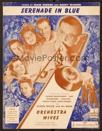 6z863 ORCHESTRA WIVES sheet music '42 image of Glenn Miller playing trombone, Serenade in Blue!