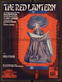 6z884 RED LANTERN sheet music '19 cool image of Alla Nazimova in elaborate dress!