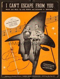 6z885 RHYTHM ON THE RANGE sheet music '36 Bing Crosby, Frances Farmer, I Can't Escape From You!