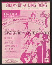 6z890 ROCK AROUND THE CLOCK sheet music '56 Bill Haley & His Comets, Giddy-Up-A Ding Dong!
