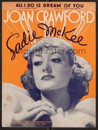 6z896 SADIE McKEE sheet music '34 huge close-up of sexy Joan Crawford!