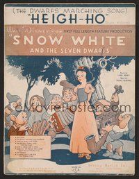 6z918 SNOW WHITE & THE SEVEN DWARFS sheet music '37 Disney cartoon fantasy classic, Heigh-Ho!