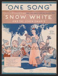 6z917 SNOW WHITE & THE SEVEN DWARFS sheet music '37 Disney animated fantasy classic, One Song!