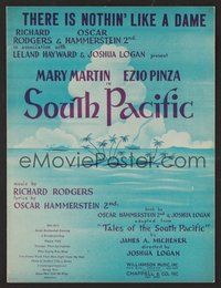 6z929 SOUTH PACIFIC stage sheet music '49 Rodgers & Hammerstein, There Is Nothin' Like A Dame!