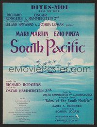 6z926 SOUTH PACIFIC stage sheet music '49 Rodgers & Hammerstein, Dites-Moi!