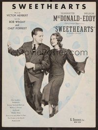 6z944 SWEETHEARTS sheet music '38 Nelson Eddy & Jeanette MacDonald!