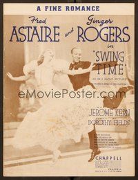 6z946 SWING TIME sheet music '36 wonderful image of Fred Astaire dancing with Ginger Rogers!