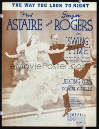 6z945 SWING TIME sheet music '36 Astaire & Rogers, The Way You Look To-Night!