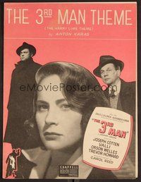 6z955 THIRD MAN instrumental sheet music '49 Orson Welles, Cotten & Valli, classic film noir!