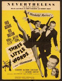6z960 THREE LITTLE WORDS sheet music '50 Fred Astaire, Red Skelton, Vera-Ellen, Nevertheless!