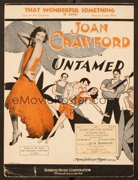 6z978 UNTAMED sheet music '29 young dancing Joan Crawford, That Wonderful Something!