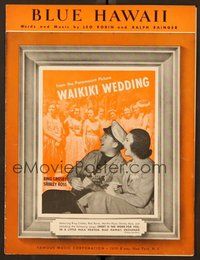 6z982 WAIKIKI WEDDING sheet music '37 Martha Raye, Bing Crosby, Blue Hawaii!