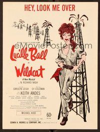 6z989 WILDCAT sheet music '60 great artwork of Lucille Ball, Hey, Look Me Over!