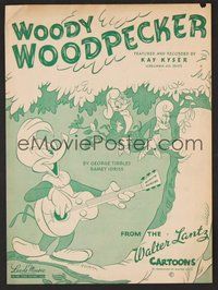 6z994 WOODY WOODPECKER sheet music '48 Walter Lantz' animated cartoon bird!