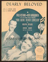 6z998 YOU WERE NEVER LOVELIER sheet music '42 Fred Astaire & Rita Hayworth, Dearly Beloved!