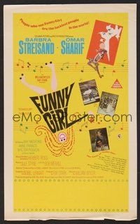 6z011 FUNNY GIRL Aust special 9x15 '69 Barbra Streisand, Omar Sharif, directed by William Wyler!