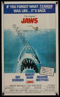 6z116 JAWS special 12x20 '81 Steven Spielberg's classic man-eating shark attacking sexy swimmer!