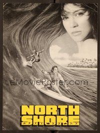 6z154 NORTH SHORE trade ad '87 great Hawaiian surfing image + close up of sexy Nia Peeples!