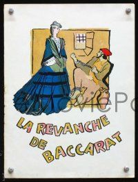 6z016 LA REVANCHE DE BACCARAT French program '47 Robert Arnoux, wonderful artwork by Rene Peron!
