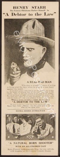 6z190 DEBTOR TO THE LAW/NATURAL BORN SHOOTER herald '20s western comedy double bill!
