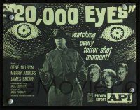 6z372 20,000 EYES promo brochure '61 they could not see the perfect crime, cool art!