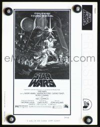 6z086 STAR WARS pressbook '77 George Lucas classic sci-fi epic, cool art of Mark Hamill!