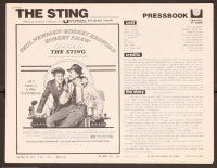 6z087 STING pressbook '74 best artwork of con men Paul Newman & Robert Redford by Richard Amsel!