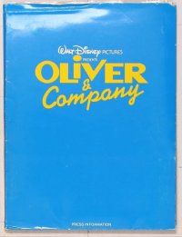 6z090 OLIVER & COMPANY presskit '88 many images of Walt Disney cats & dogs in New York City!