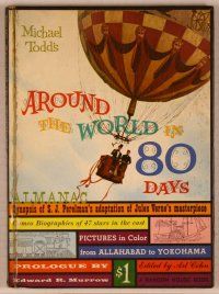 6z253 AROUND THE WORLD IN 80 DAYS hardcover program book '56 all-stars, around-the-world epic!