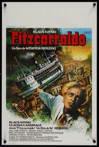 7a616 FITZCARRALDO Belgian '82 cool art of Klaus Kinski by Jean Mascii, Werner Herzog directed!