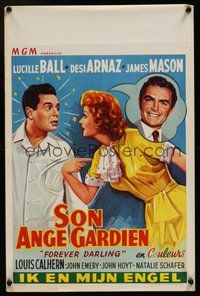 7a622 FOREVER DARLING Belgian '56 art of James Mason, Desi Arnaz & Lucille Ball, I Love Lucy!