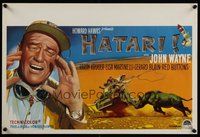 7a639 HATARI Belgian '62 Howard Hawks, different art of John Wayne in Africa!