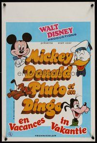 7a671 MICKEY DONALD PLUTO ET EN DINGO EN VACANCES Belgian '70s Goofy, Donald Duck