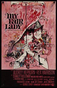 7a673 MY FAIR LADY Belgian R69 classic art of Audrey Hepburn & Rex Harrison by Bob Peak!