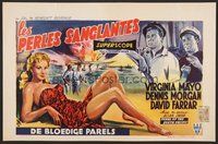 7a682 PEARL OF THE SOUTH PACIFIC Belgian '55 art of sexy Virginia Mayo in sarong & Dennis Morgan!
