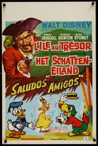 7a733 TREASURE ISLAND/SALUDOS AMIGOS Belgian '70s Walt Disney double-bill