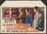 7a735 TWO ARE GUILTY Belgian '64 Le Glaive et la balance, Anthony Perkins, Jean-Claude Brialy!