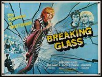 7a332 BREAKING GLASS British quad '80 Chantrell art of Hazel O'Connor, outrageous post punk!