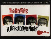 7a359 HARD DAY'S NIGHT DS British quad R00 great image of The Beatles, rock & roll classic!