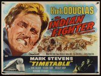 7a364 INDIAN FIGHTER/TIMETABLE British quad '50s Kirk Doublas in action, double-bill!